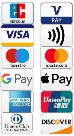 EC, V-Pay, VISA und weitere Logos von Payment-Anbietern